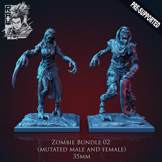 Zombie 35mm Scale Unpainted Miniature | Detailed Resin Model for Tabletop RPG & Wargaming