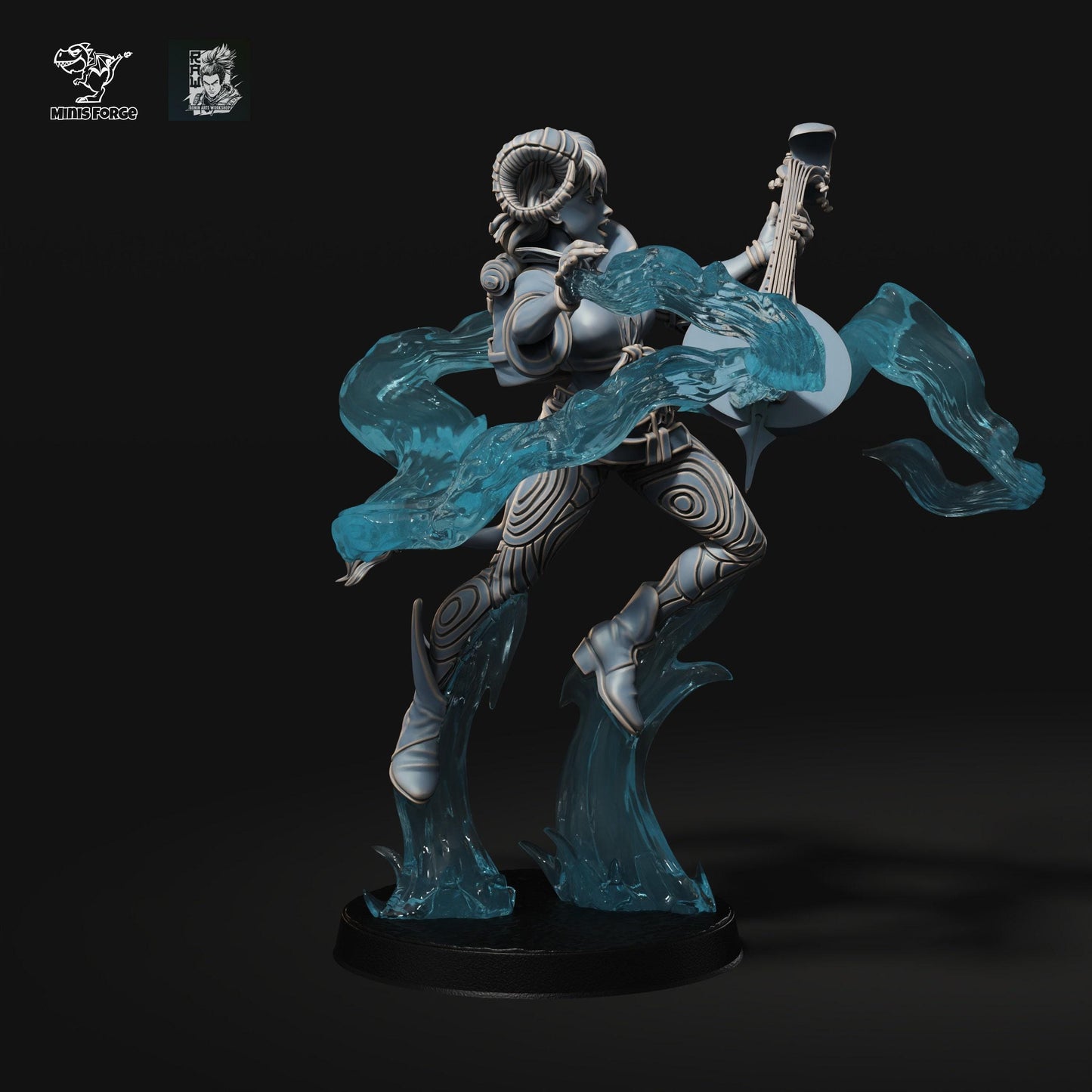 Shainda Tiefling Bard: A Captivating 3D-Printed Miniature for DnD, Pathfinder, and Tabletop Adventures 35 mm