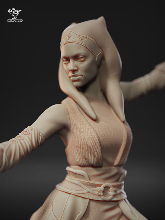 Ahsoka Tano 3D Printed Statue - Hand-Painted Star Wars Collectible Figure or Unpainted DIY Miniature Kit