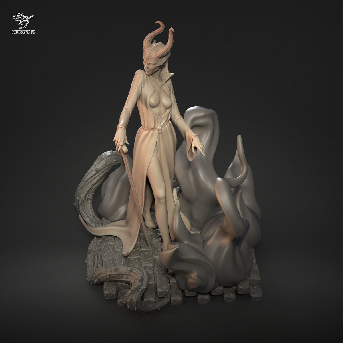 Maleficent NSFW 3D Printed Statue – Mature Dark Fairy Queen Resin Collectible, Made to Order for Adult Collectors & Fans
