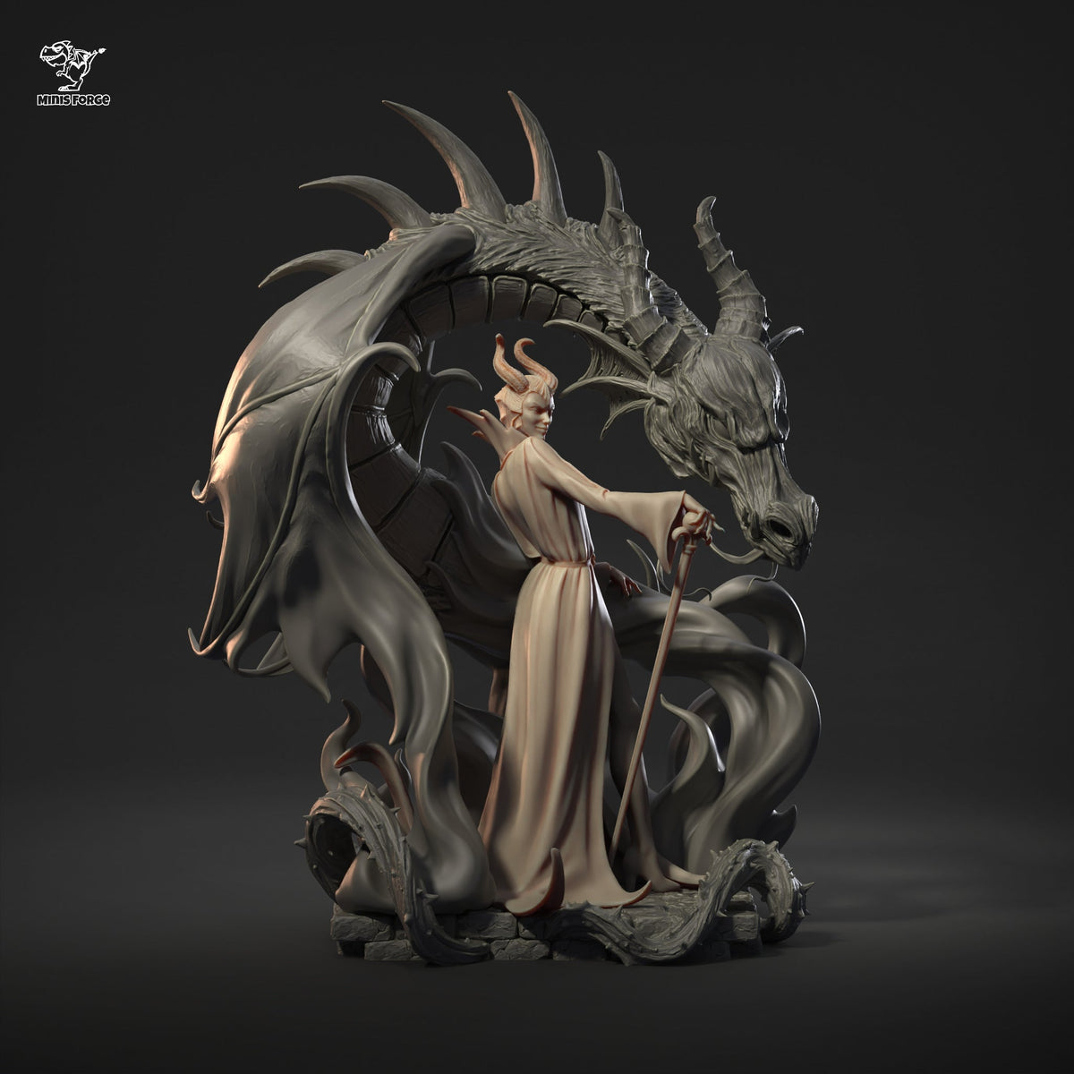 Maleficent NSFW 3D Printed Statue – Mature Dark Fairy Queen Resin Collectible, Made to Order for Adult Collectors & Fans