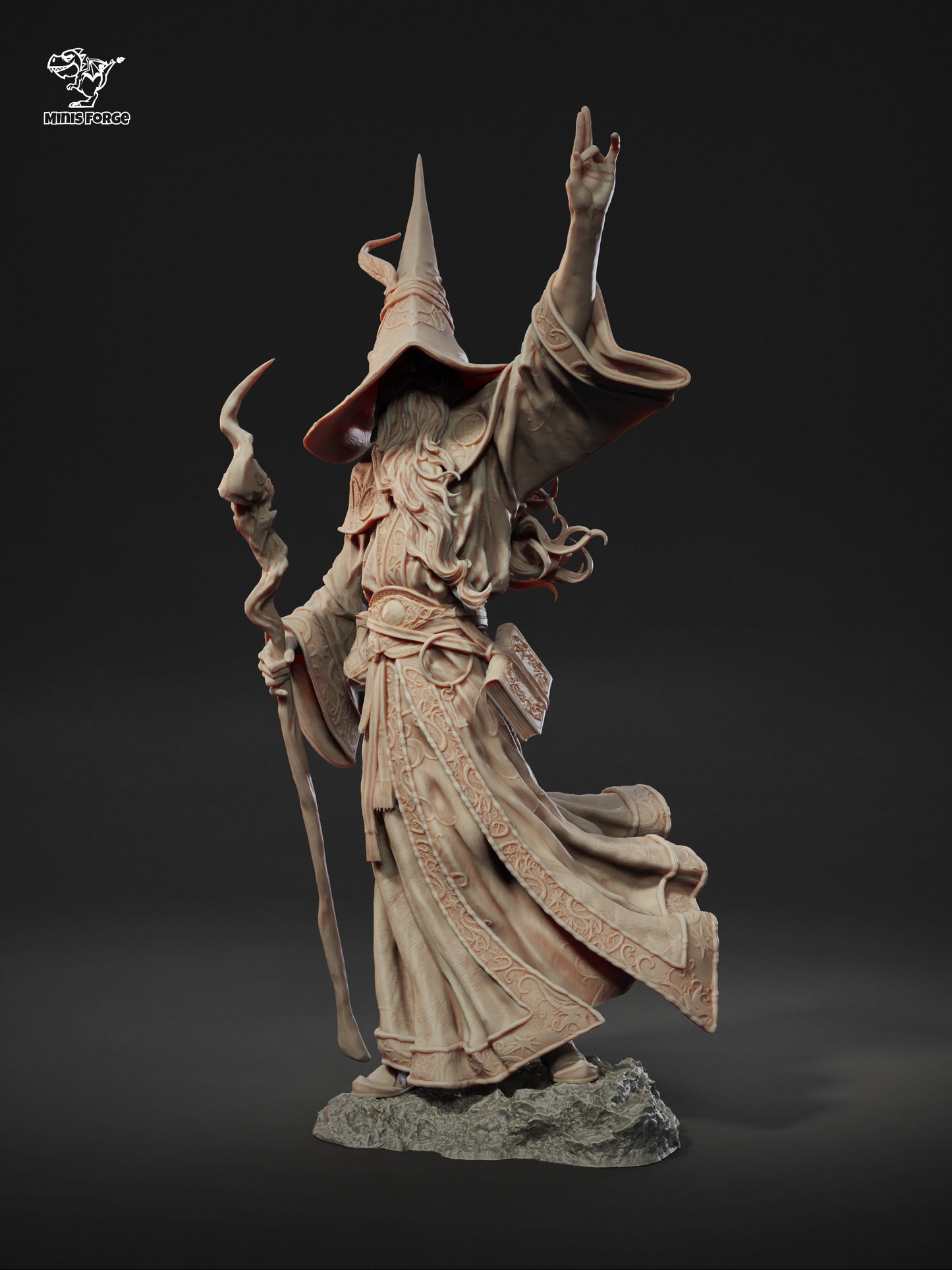 Merlin the Wizard 3D Printed Statue - Hand-Painted Fantasy Collectible or Unpainted RPG Miniature for DIY Painting