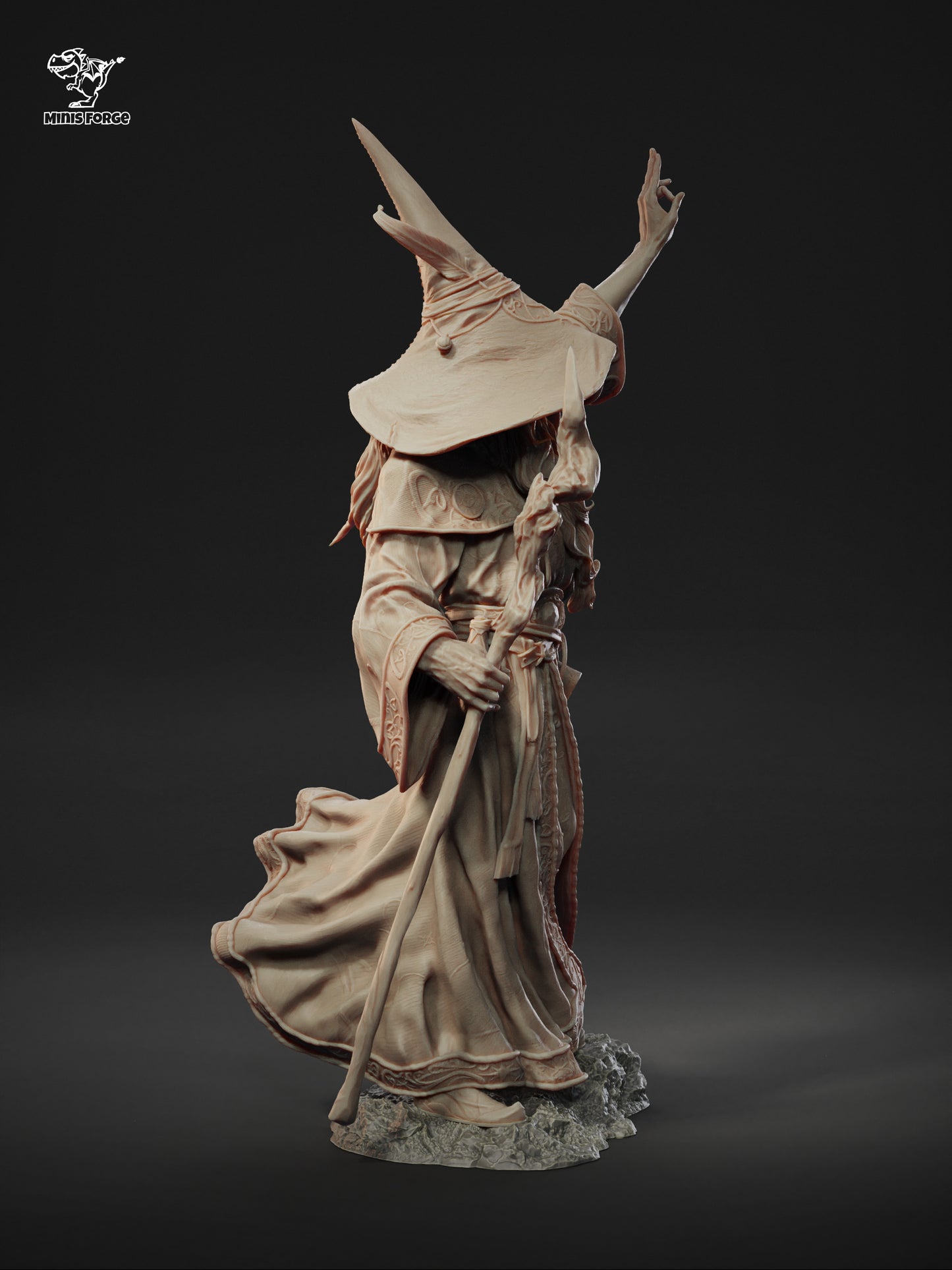 Merlin the Wizard 3D Printed Statue - Hand-Painted Fantasy Collectible or Unpainted RPG Miniature for DIY Painting