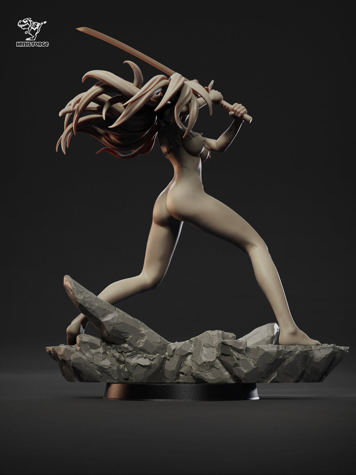 Nelliel NSFW 3D Printed Statue – Mature Anime Swordswoman Resin Collectible, Made to Order for Adult Collectors & Fans