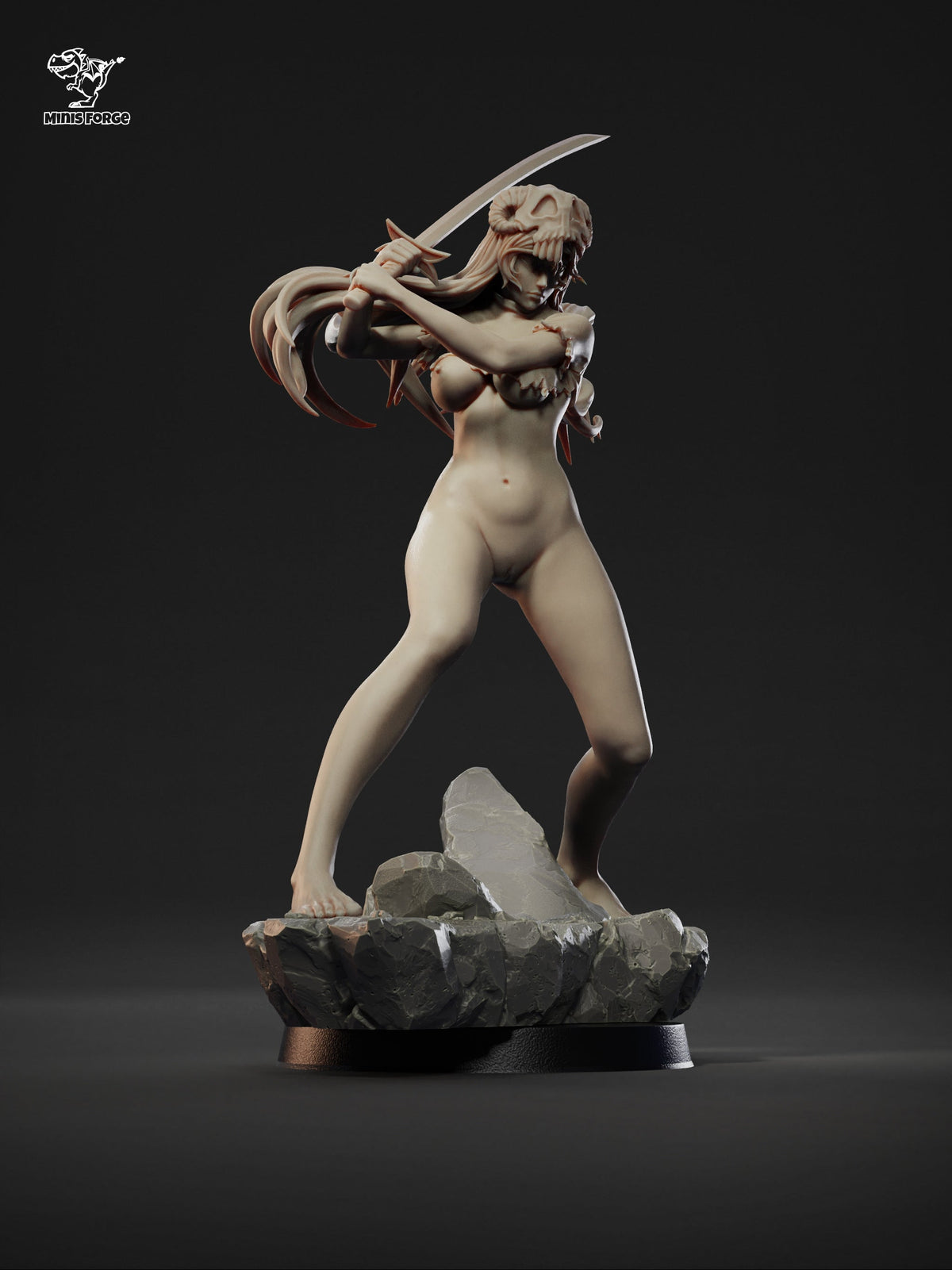 Nelliel NSFW 3D Printed Statue – Mature Anime Swordswoman Resin Collectible, Made to Order for Adult Collectors & Fans