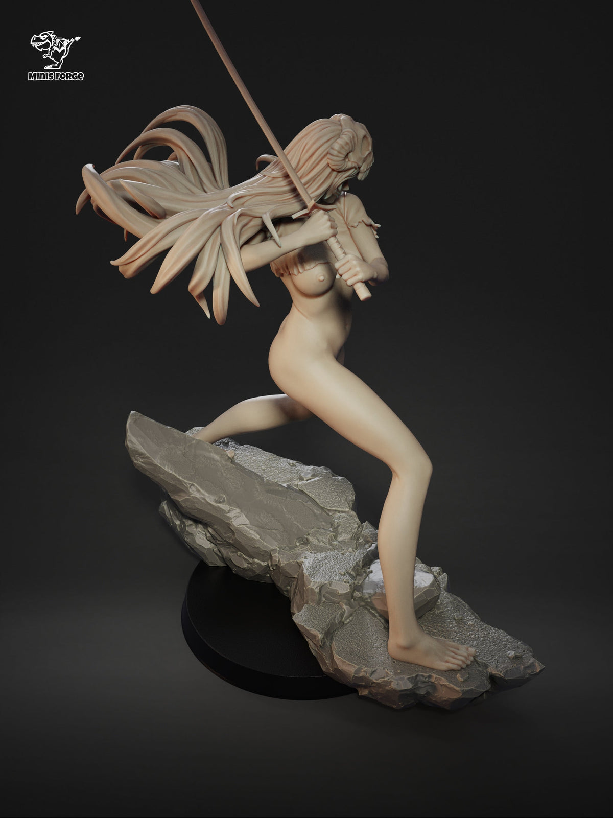 Nelliel NSFW 3D Printed Statue – Mature Anime Swordswoman Resin Collectible, Made to Order for Adult Collectors & Fans