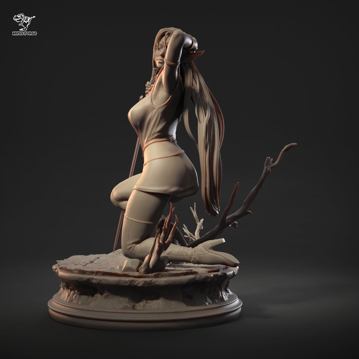 Pirotess NSFW 3D Printed Statue – Mature Dark Elf Warrior Resin Collectible, Made to Order for Adult Collectors & Fans