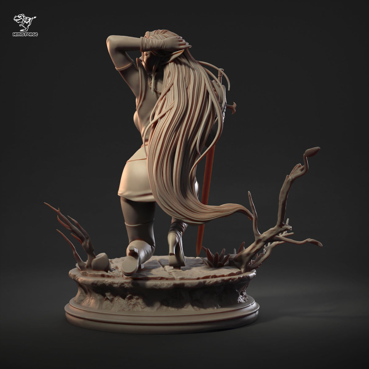 Pirotess NSFW 3D Printed Statue – Mature Dark Elf Warrior Resin Collectible, Made to Order for Adult Collectors & Fans
