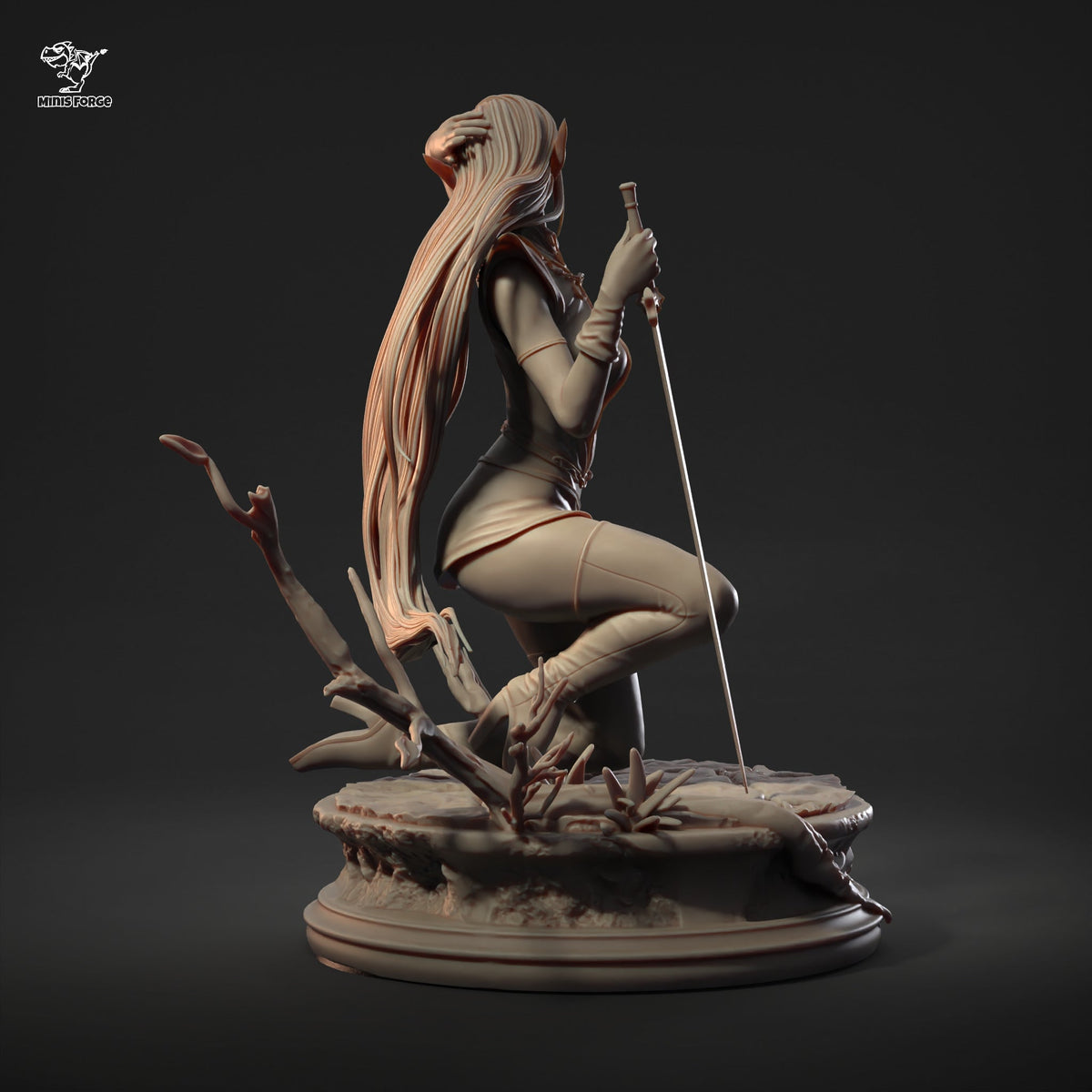 Pirotess NSFW 3D Printed Statue – Mature Dark Elf Warrior Resin Collectible, Made to Order for Adult Collectors & Fans