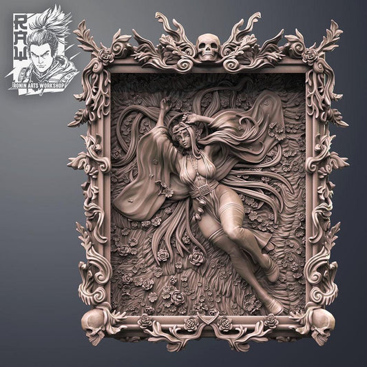 Arkilia NSFW 3D Printed Statue – Mature Stone-Framed Pin-Up Resin Collectible, Made to Order for Adult Collectors & Fans