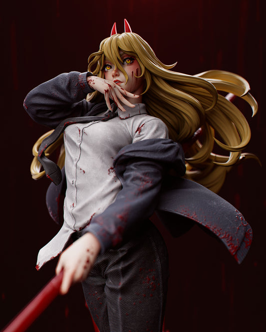 Chainsaw Man Power Statue: Hand-Painted or Unpainted, with Optional NSFW Adult Version