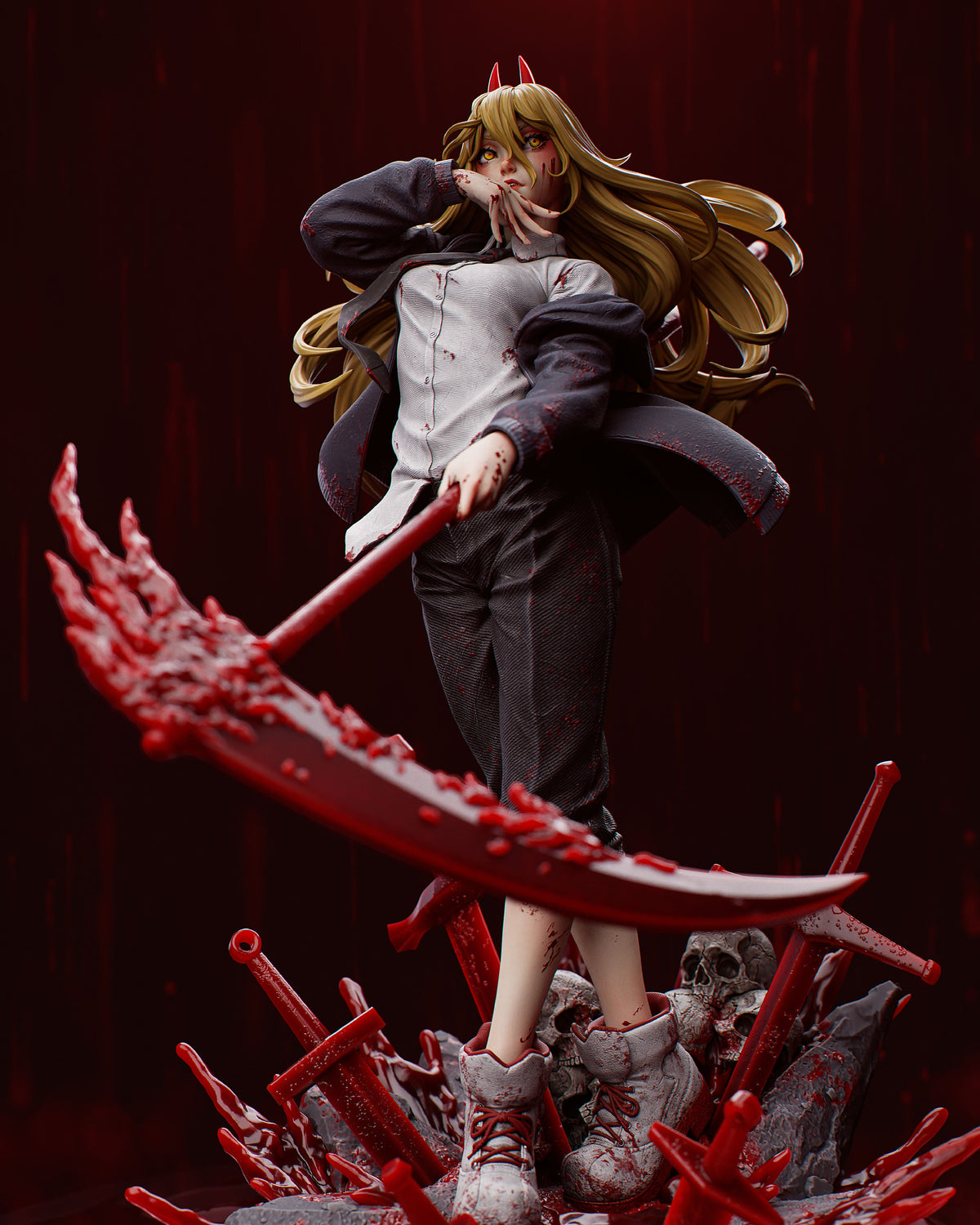 Power NSFW 3D Printed Statue – Mature Chainsaw Man Fiend Resin Collectible, Made to Order for Adult Collectors & Fans