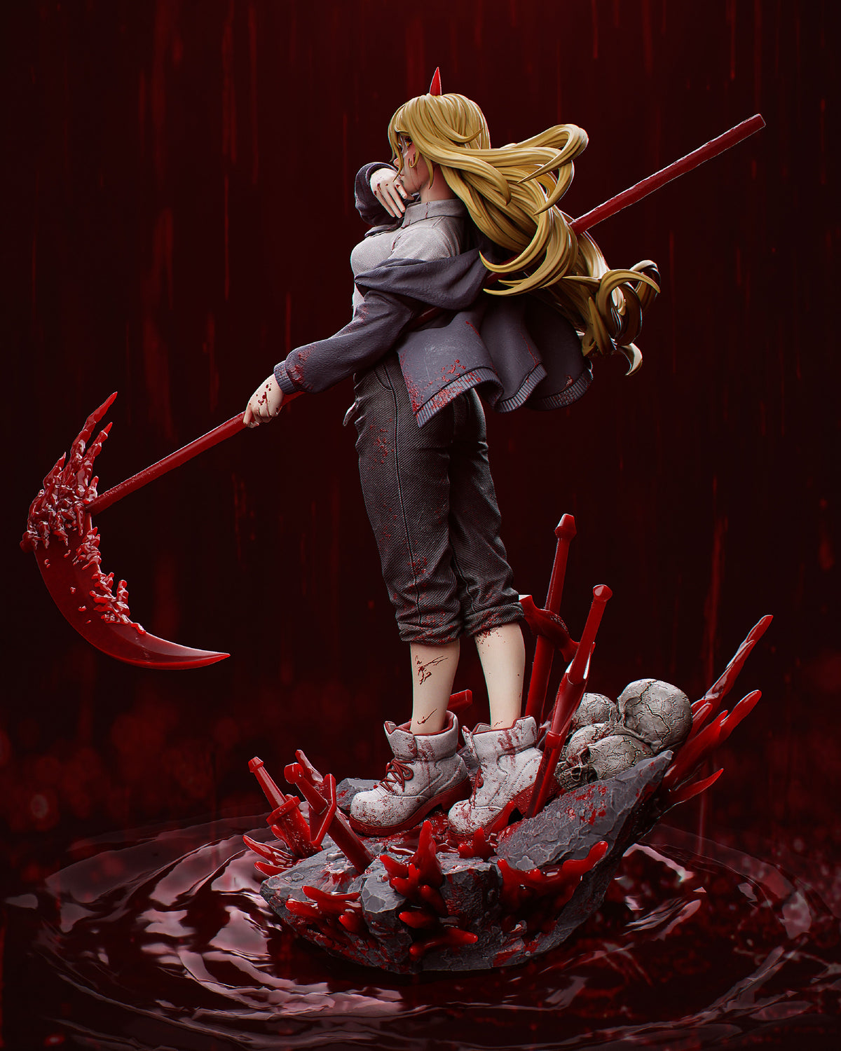 Power NSFW 3D Printed Statue – Mature Chainsaw Man Fiend Resin Collectible, Made to Order for Adult Collectors & Fans