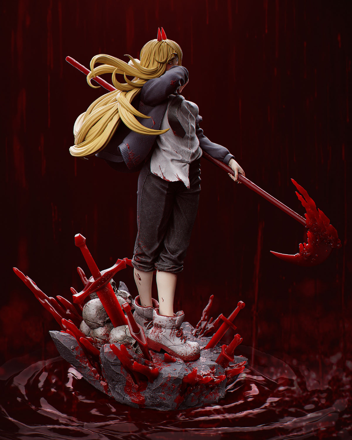 Power NSFW 3D Printed Statue – Mature Chainsaw Man Fiend Resin Collectible, Made to Order for Adult Collectors & Fans