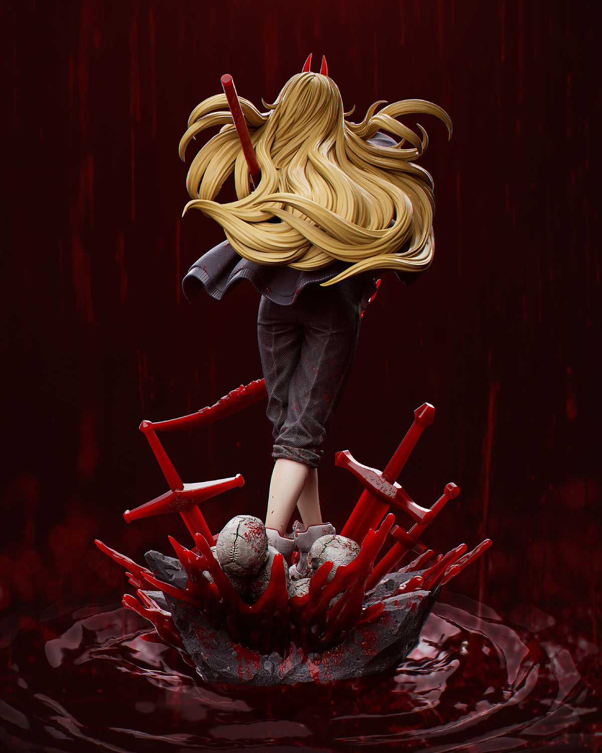 Power NSFW 3D Printed Statue – Mature Chainsaw Man Fiend Resin Collectible, Made to Order for Adult Collectors & Fans