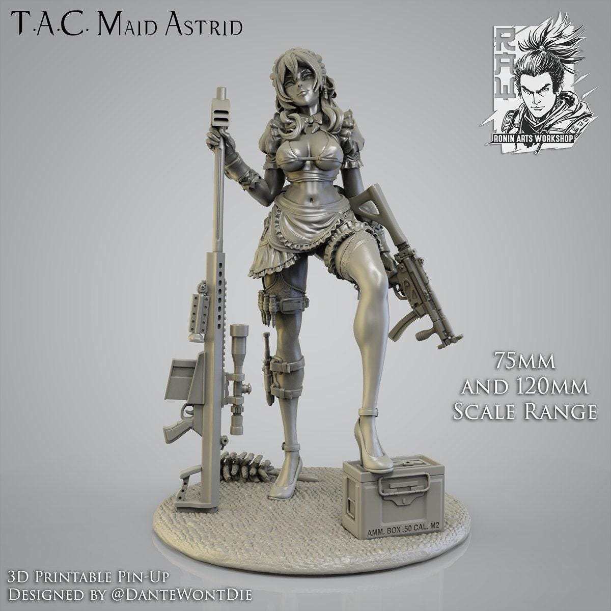 Astrid Pinup NSFW 3D Printed Statue – Mature Pin-Up Art Resin Collectible, Made to Order for Adult Collectors & Fans