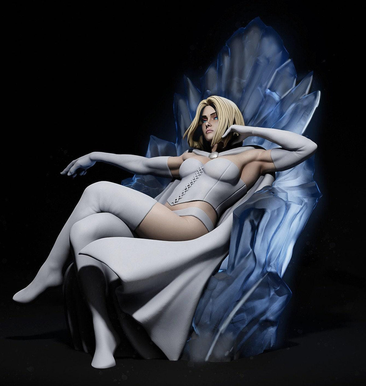 Emma Frost NSFW 3D Printed Statue – Mature Mutant Telepath Resin Collectible, Made to Order for Adult Collectors & Fans