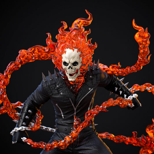 Ghost Rider Collectible Resin Statue – Painted or Unpainted Model Kit for Marvel Fans