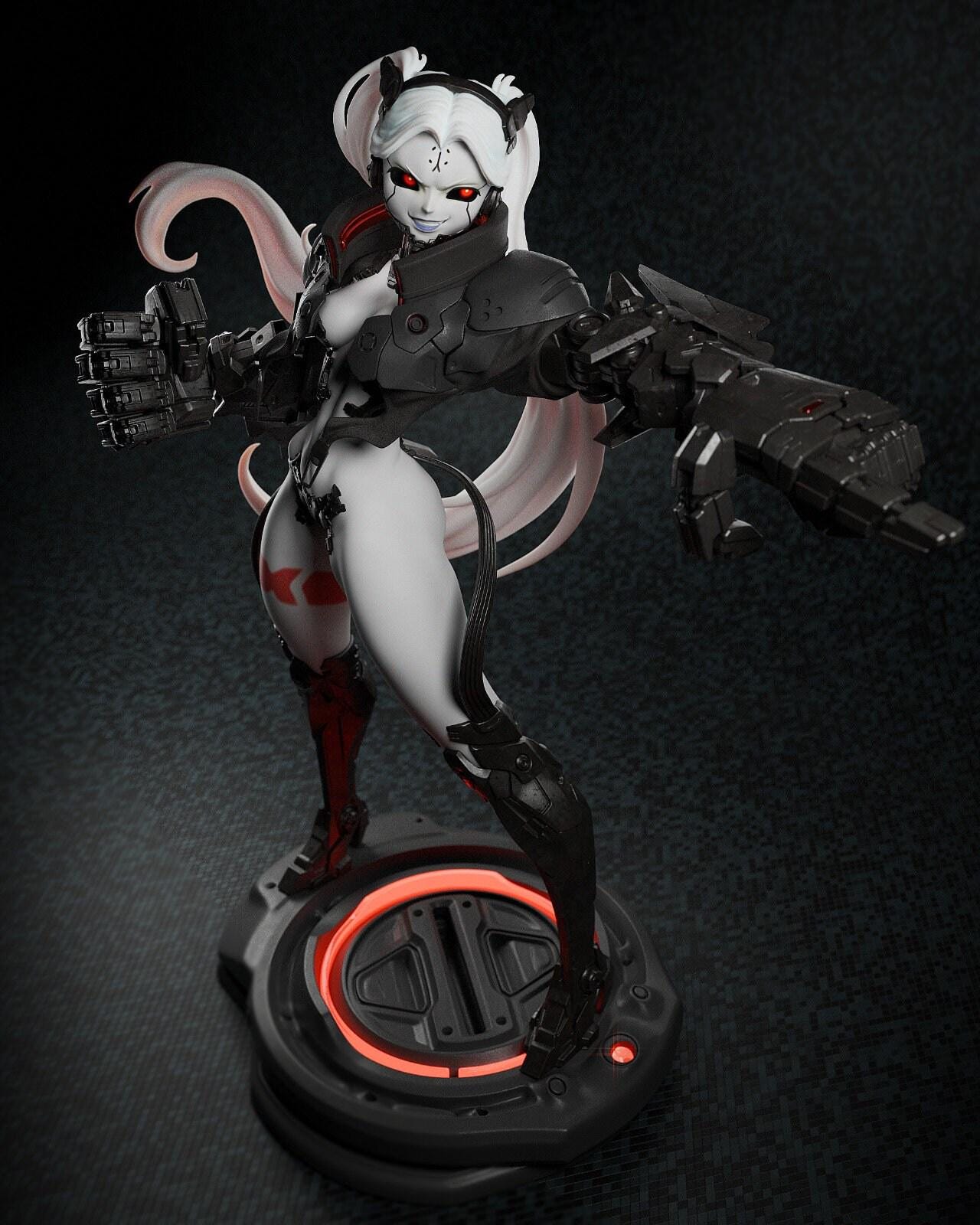 Explosive Rebecca Smasher 3D Printed Statue: Iconic Cyberpunk Edgerunners Anime Fan Art Collectible