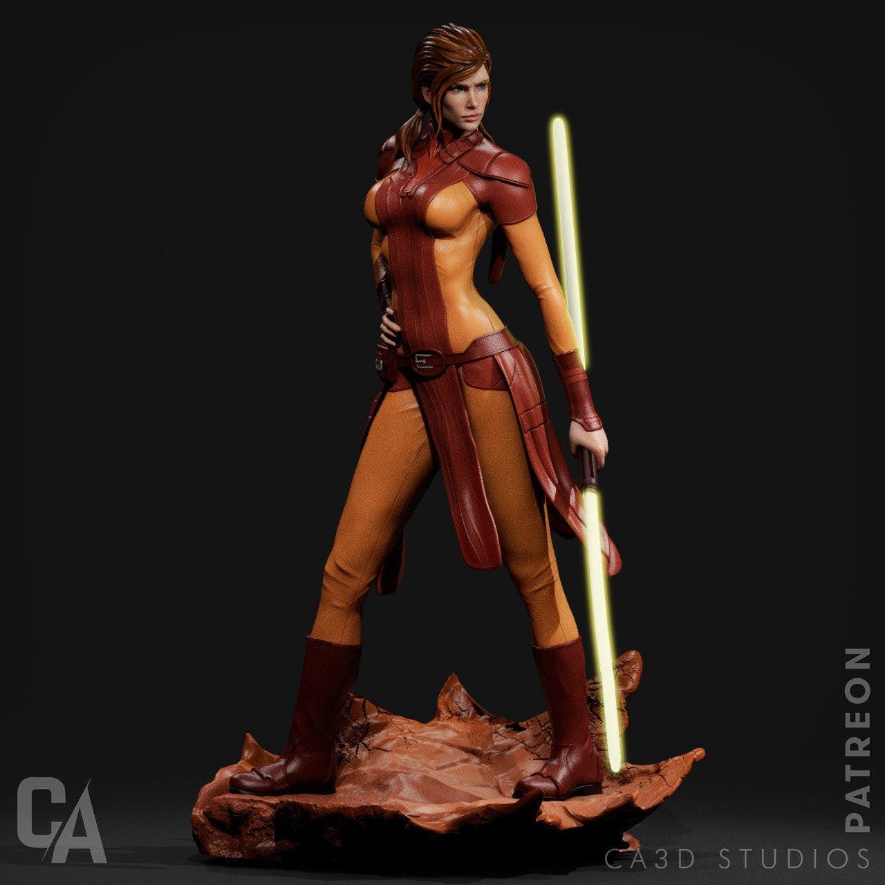 Bastila Shan 3D Printed Statue Collectible Miniature Figure NSFW Pin Up Painted SWTOR