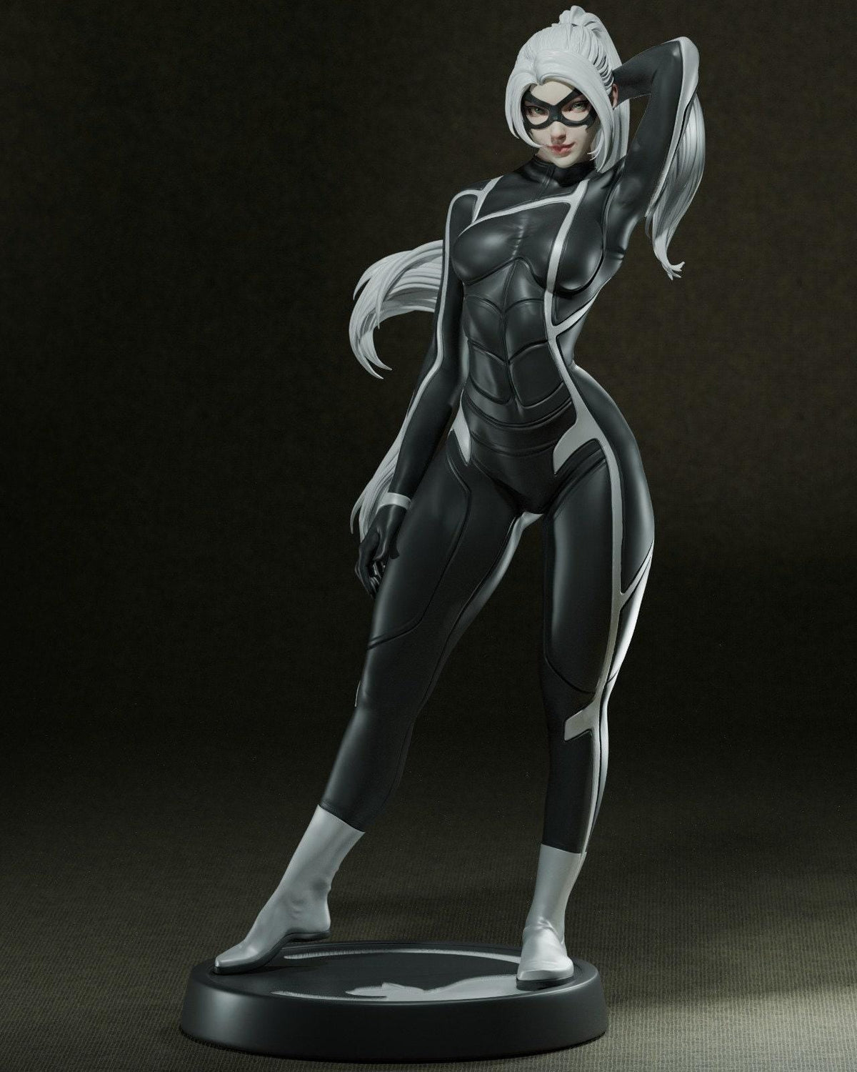 Black Cat Marvel NSFW 3D Printed Statue – Mature Comics Fan Art Resin Collectible, Made to Order for Adult Collectors