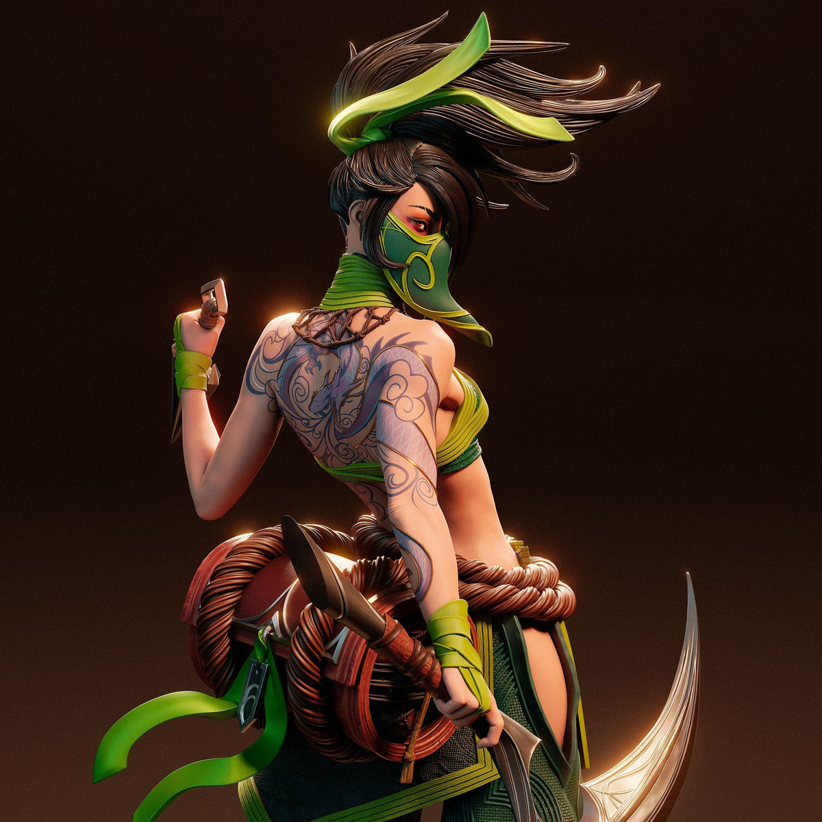 Akali NSFW 3D Printed Statue – Mature LoL Ninja Assassin Resin Collectible, Made to Order for Adult Collectors & Fans