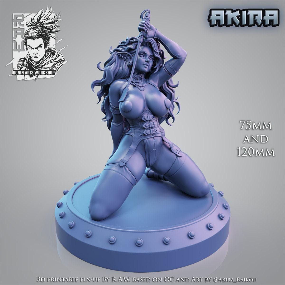 Akira Elf Domina NSFW 3D Printed Statue – Mature Dark Elf Resin Collectible, Made to Order for Adult Collectors & Fans