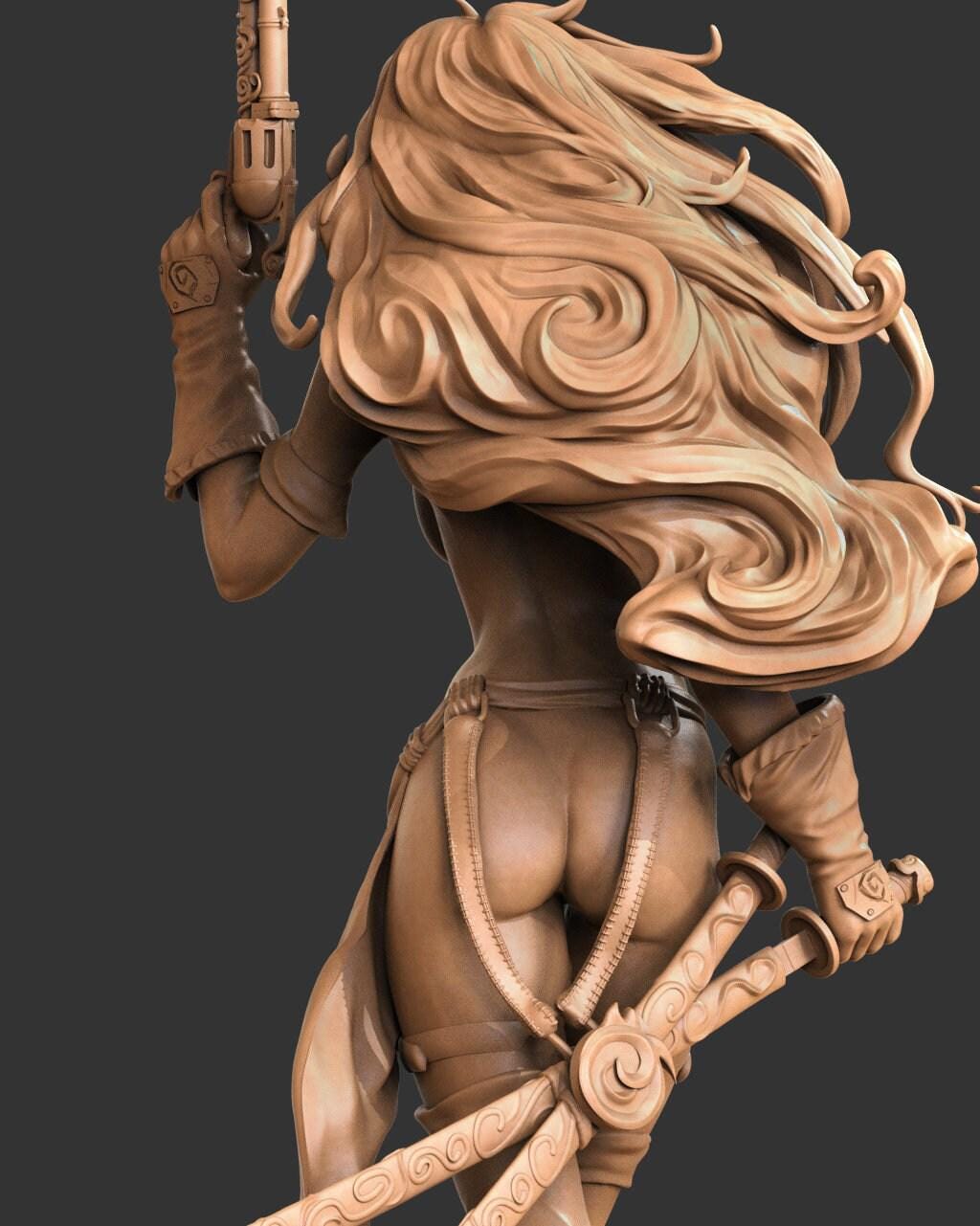 Red Monika NSFW 3D Printed Figure | Battle Chasers Comic Statue for Adult Collectors | Unpainted Resin Garage Kit
