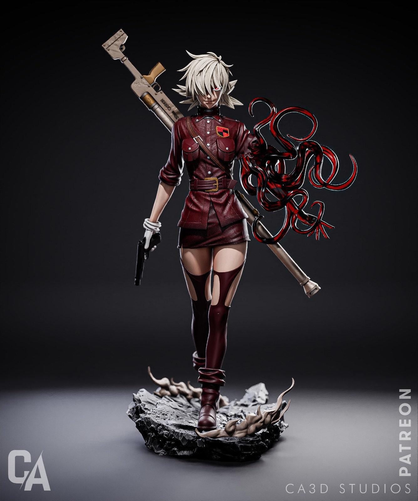 Seras Victoria Collectible 3D Print Statue: Exquisite NSFW Hellsing Figure for Adult Fans!