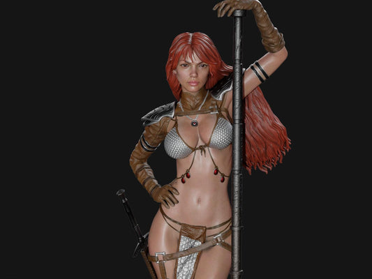 Red Sonja Collectible Statue: Iconic She-Devil with a Sword Figure – Premium Hand-Painted (or 3D Printed) Resin