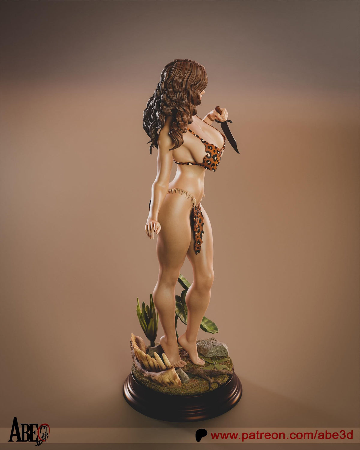 Cavewoman NSFW 3D Printed Statue – Mature Primal Huntress Resin Collectible, Made to Order for Adult Collectors & Fans