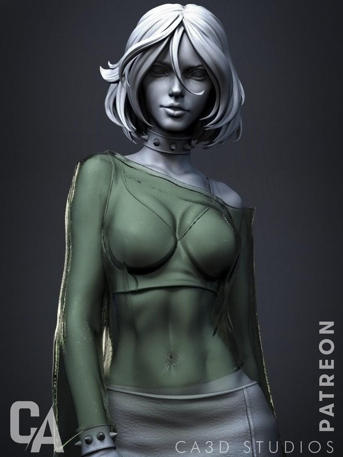 Rogue X-Men 3D Print Collectible Statue: Iconic Mutant Figure with Optional NSFW Variant!