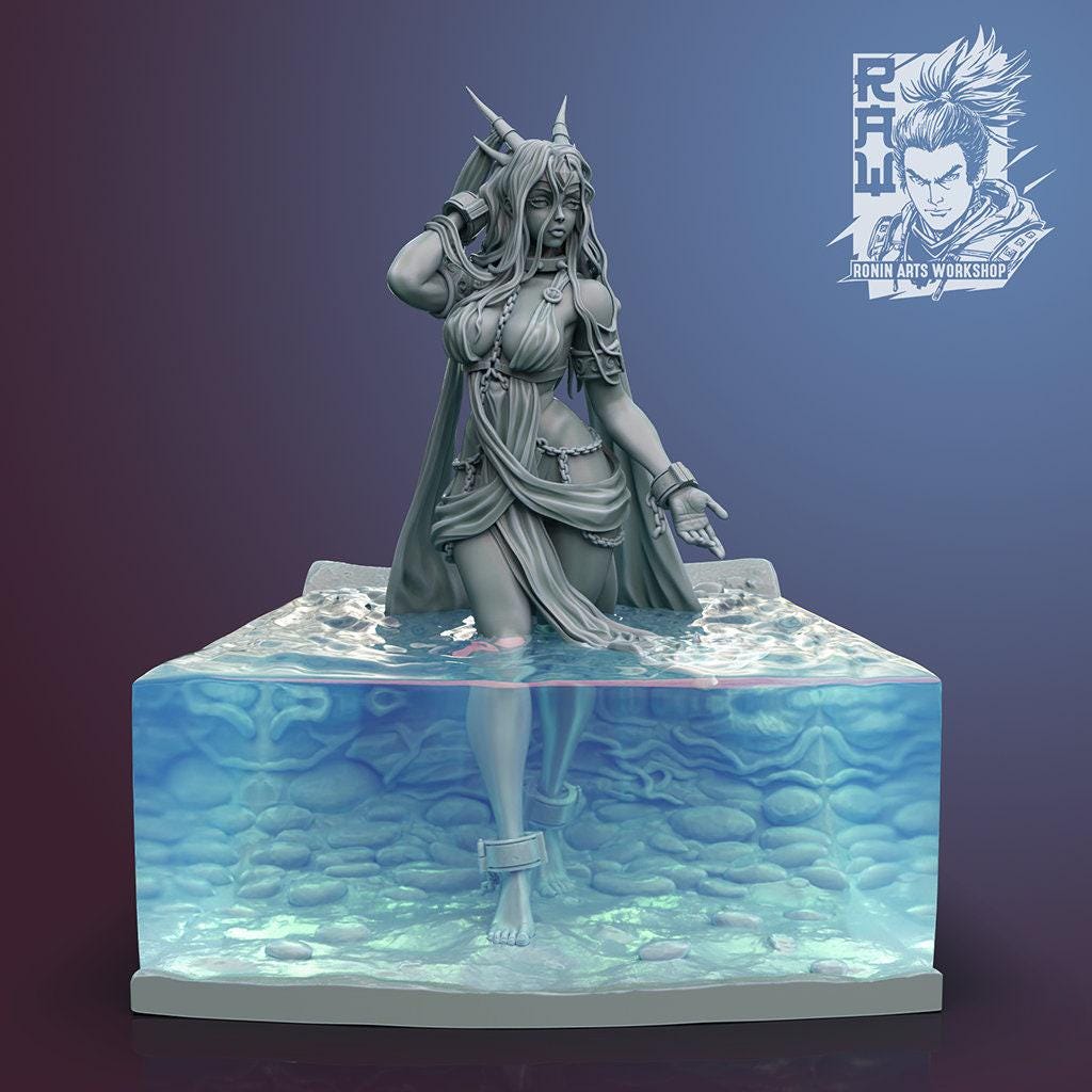 Lady Shura NSFW 3D Printed Statue – Mature Crimson Pin-Up Resin Collectible, Made to Order for Adult Collectors & Fans