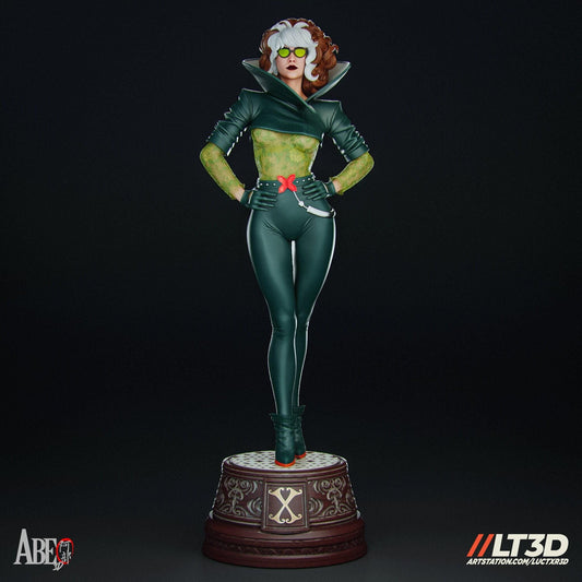 Rogue Hellfire Gala-Inspired Resin Statue - Hand-Painted or Unpainted 3D Printed Collectible | Comic Art Decor
