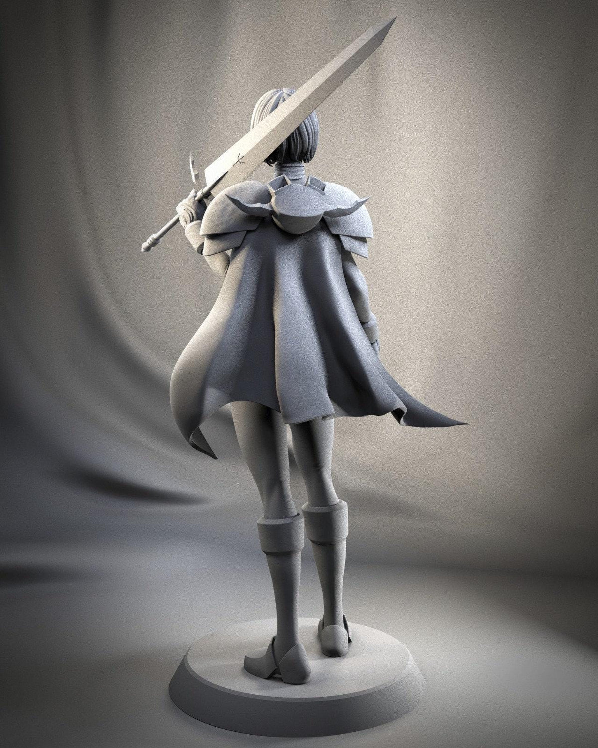 Clare NSFW 3D Printed Statue – Mature Silver-Eyed Warrior Resin Collectible, Made to Order for Adult Collectors & Fans