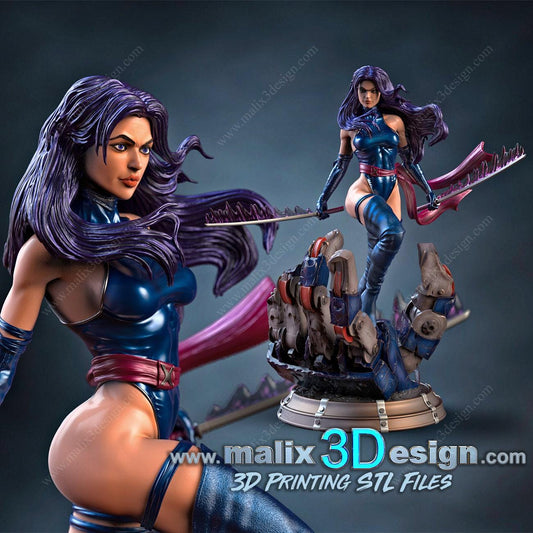 Psychic Ninja Psylocke 3D Printed Resin Statue - X-Men Mutant Marvel Collectible Figure