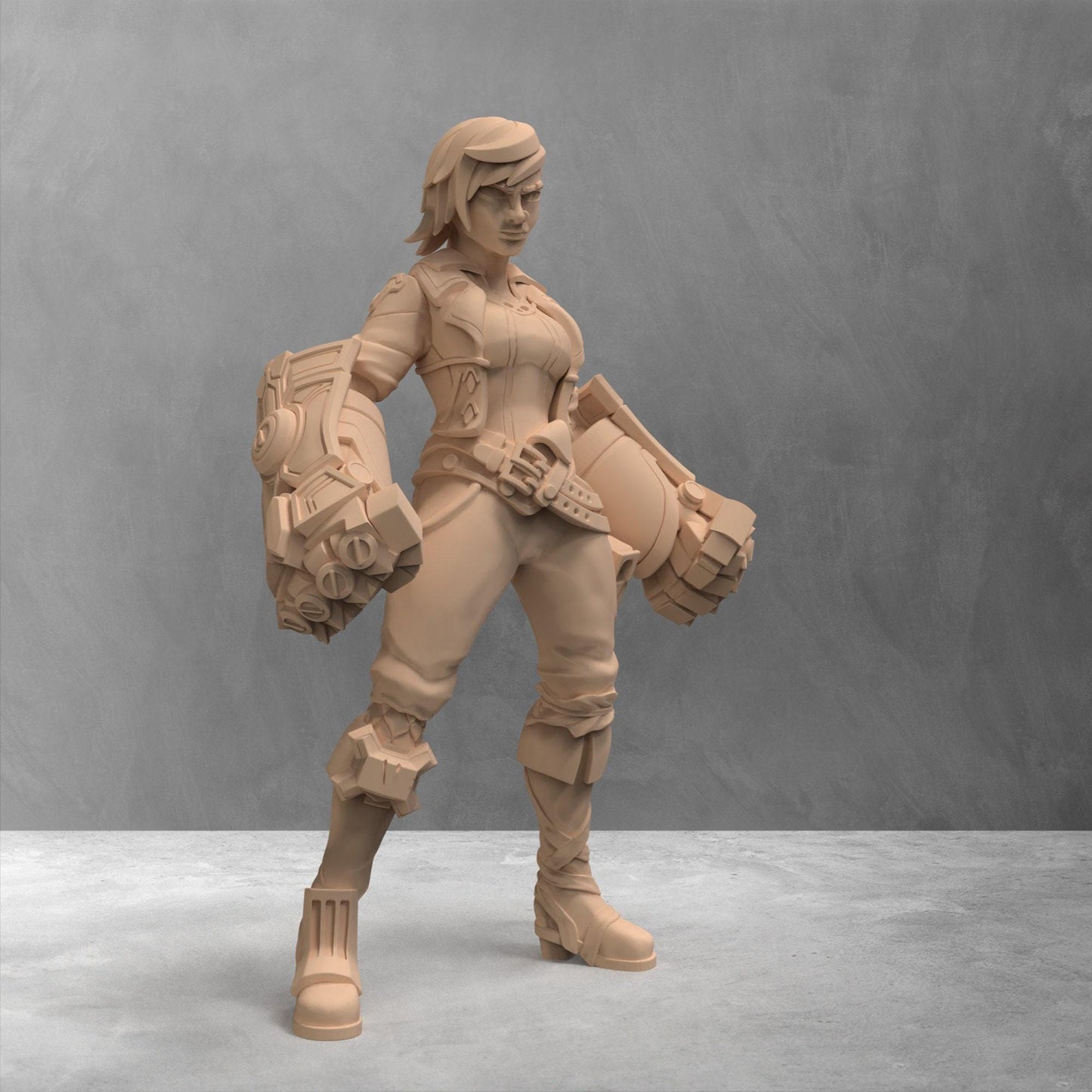 Arcane Vi with Atlas Gauntlet 3d printed statue Collectible Miniature figure gift idea pin up unpainted