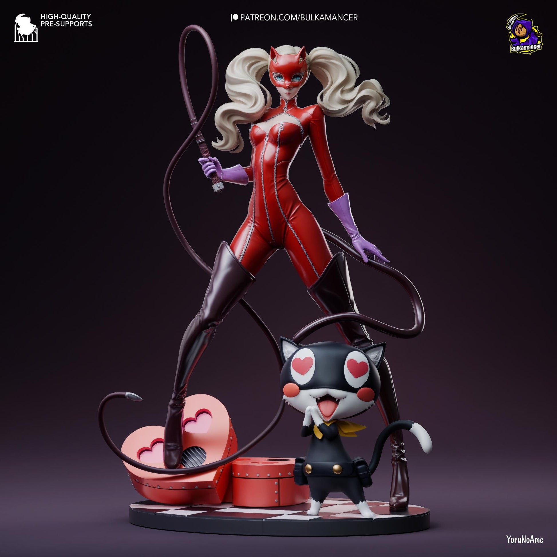 a figurine of a catwoman and a cat