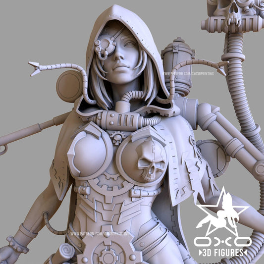 Warhammer 40k Inspired: Adeptus Mechanicus Female 3D Printed Resin Statue (NSFW)