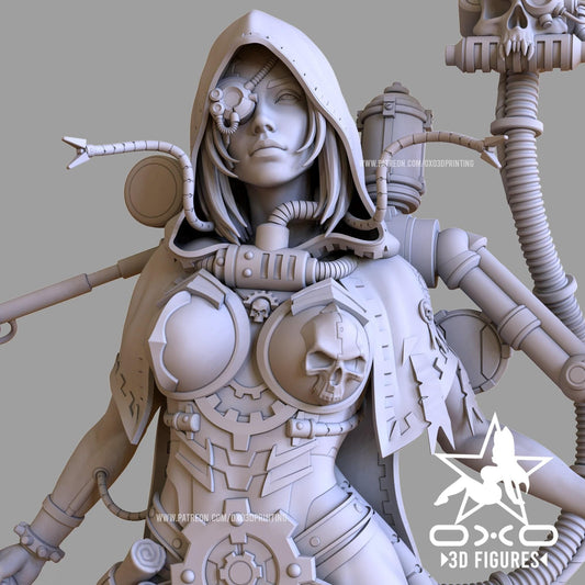 Adeptus Mechanicus NSFW 3D Printed Statue – Mature Tech-Priestess Resin Collectible, Made to Order for Adult Collectors