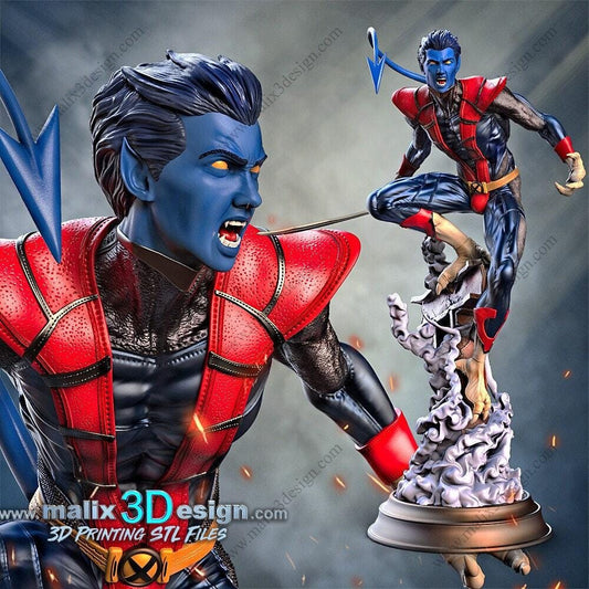 Nightcrawler Marvel Collectible 3D Printed Resin Figure | Hand Painted or Unpainted X-Men Statue