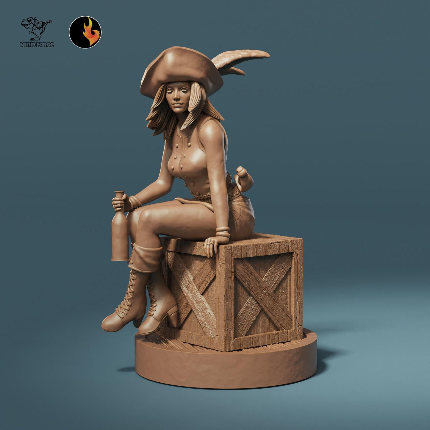 Pirate Girl Fantasy Miniature - Sail the High Seas in TTRPGs, RPGs, DnD, Pathfinder, and Tabletop Games