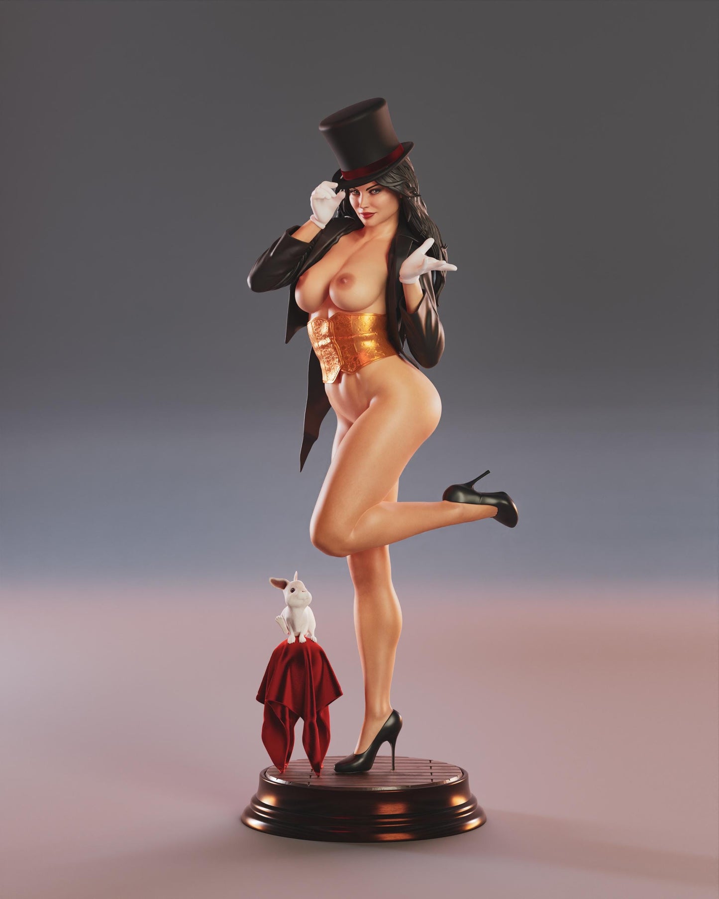 Zatanna Zatara Collectible Statue: Hand-Painted 3D Resin Figure with Optional NSFW Variant!