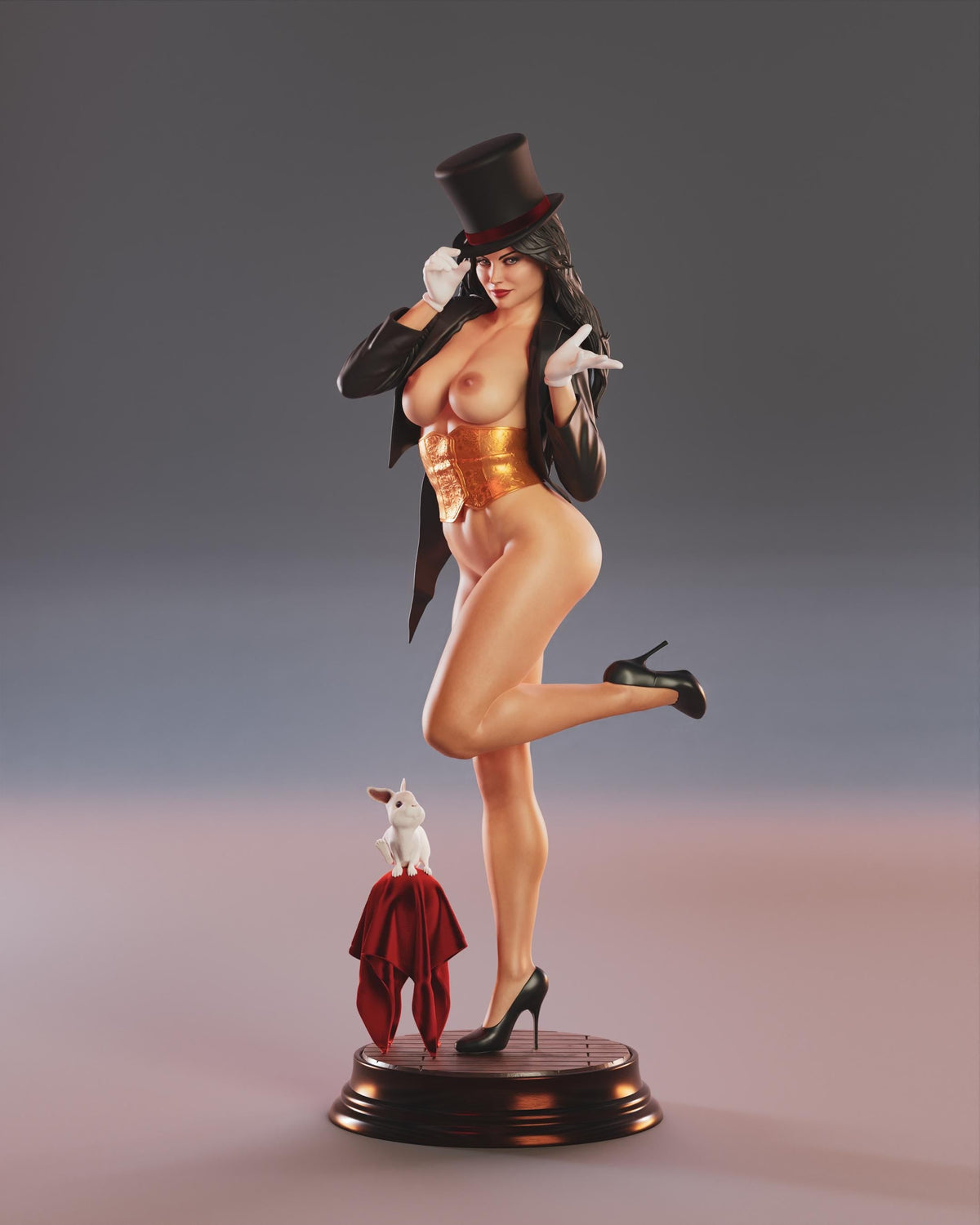 Zatanna NSFW 3D Printed Statue – Mature DC Stage Magician Resin Collectible, Made to Order for Adult Collectors & Fans