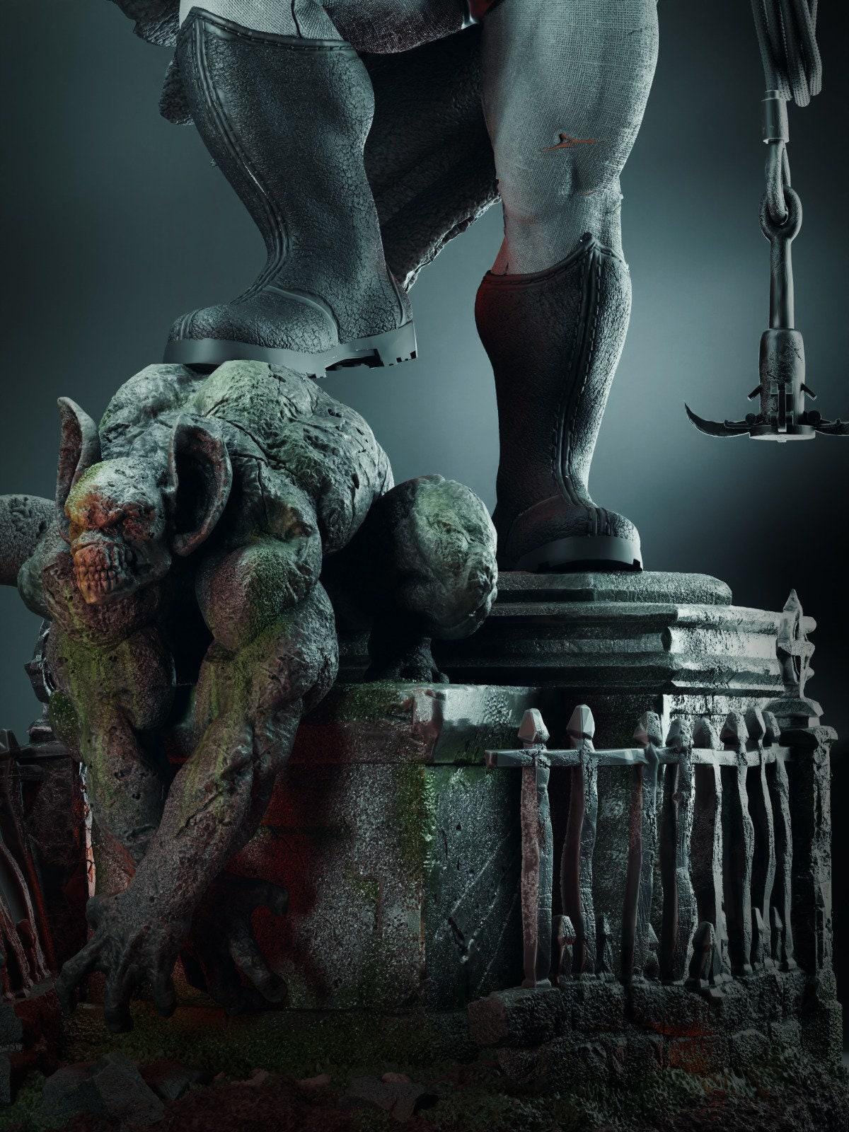 Batman Painted Fanart: Premium 3D Printed Resin Collectible Statue - Hand-Painted Detail