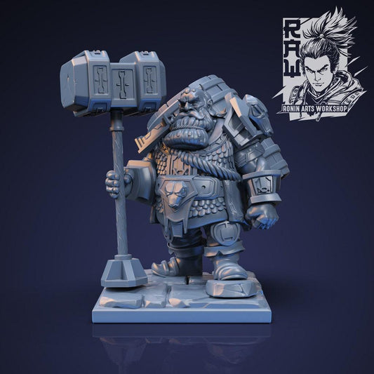 Grimdur The Dwarf Cleric - Unpainted 35mm Miniature - Warhammer Priest