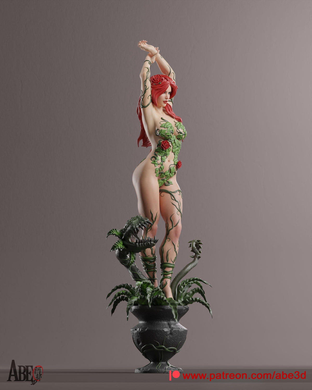 Poison Ivy NSFW 3D Printed Statue – Mature DC Anti-Heroine Resin Collectible, Made to Order for Adult Collectors & Fans