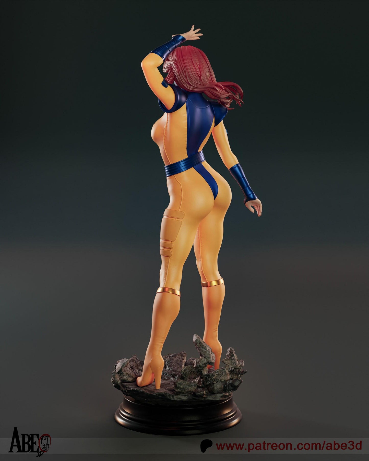 Jean Gray 3D Print Collectible Miniature Statue Figure NSFW Pin Up Painted