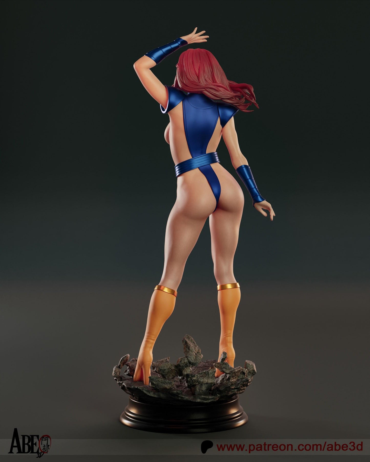 Jean Gray 3D Print Collectible Miniature Statue Figure NSFW Pin Up Painted
