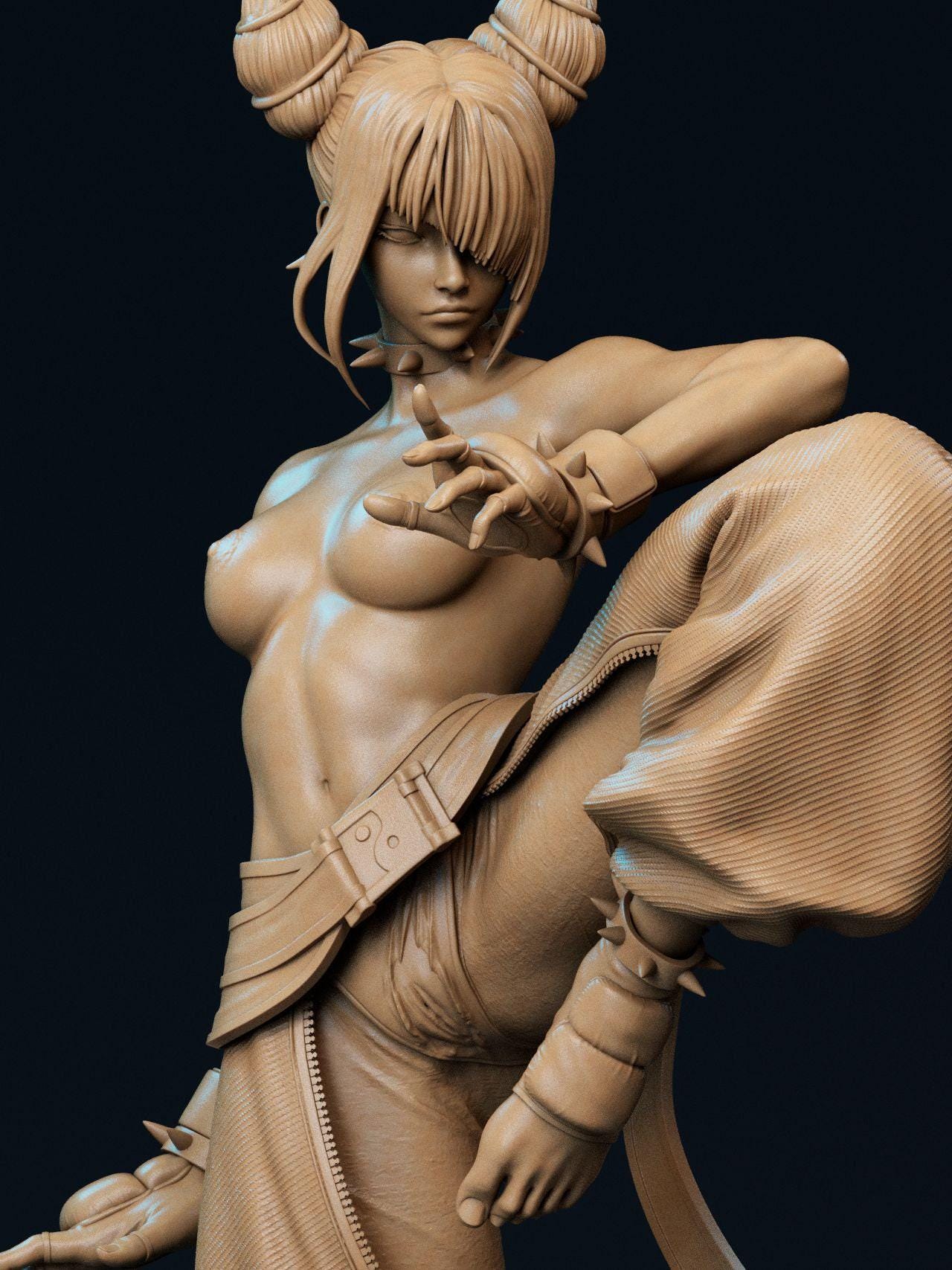 Juri Street Fighter 3D Printed Fanart Figure: Premium Collectible Statue with Optional NSFW Variant